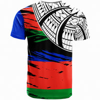 New Caledonia Custom T Shirt New Caledonia Flag Style With Claw Pattern - Polynesian Pride
