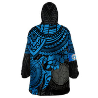 Northern Mariana Islands Blue Turtle Wearable Blanket Hoodie LT9 - Polynesian Pride