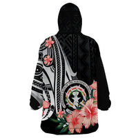 Northern Mariana Islands Polynesian Hibiscus Pattern Style Wearable Blanket Hoodie LT9 - Polynesian Pride