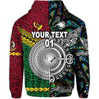 Custom Vanuatu New Zealand Zip Hoodie Together Paua Shell, Custom Text and Number LT8 - Polynesian Pride