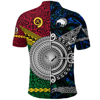 Vanuatu New Zealand Polo Shirt Together Blue LT8 - Polynesian Pride