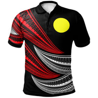 Palau Custom Polo Shirt Wave Pattern Alternating Red Color Unisex Red - Polynesian Pride