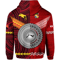 Papua New Guinea Tonga Zip Hoodie Polynesian Together Bright Red LT8 - Polynesian Pride