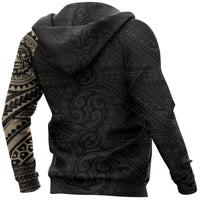 Hoodie Polynesian Smiling Tiki Face Tattoo Style - Polynesian Pride