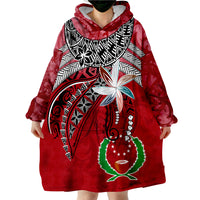 Pohnpei Fanciful Forest Red Color Wearable Blanket Hoodie LT9 - Polynesian Pride