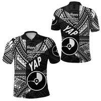FSM Yap Polo Shirt Happy Independence Day Original Vibes Black LT8 Unisex Black - Polynesian Pride