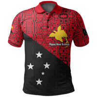 Custom Papua New Guinea Polo Shirt Patterns With Flag LT6 Unisex Red - Polynesian Pride