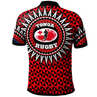Tonga Polo Shirt Rugby Style Red Black Color - Polynesian Pride
