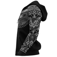 Hoodie Polynesian Gray Chest Tattoo Style Special - Polynesian Pride