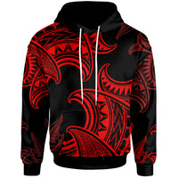 Polynesian Hoodie Sea Ripples Pattern Red Color Unisex Red - Polynesian Pride