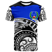 Pohnpei Custom T Shirt Ethnic Style With Round Black White Pattern Unisex Art - Polynesian Pride