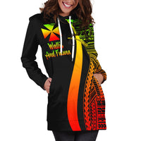 Wallis And Futuna Women's Hoodie Dress - Reggae Polynesian Tentacle Tribal Pattern - Polynesian Pride