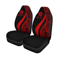 Tahiti Custom Personalised Car Seat Covers - Red Polynesian Tentacle Tribal Pattern - Polynesian Pride