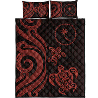 Chuuk Quilt Bed Set - Red Tentacle Turtle - Polynesian Pride