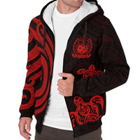 Samoa Sherpa Hoodie - Red Tentacle Turtle - Polynesian Pride