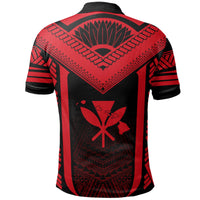 Hawaiian Kanaka Polynesian Polo Shirt Active Red - Polynesian Pride
