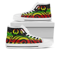 Pohnpei High Top Shoes - Reggae Tentacle Turtle Kid - White Sole - Polynesian Pride