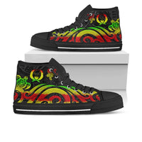 Pohnpei High Top Shoes - Reggae Tentacle Turtle Kid - Black Sole - Polynesian Pride