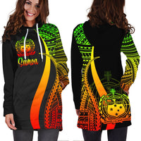 Samoa Women's Hoodie Dress - Reggae Polynesian Tentacle Tribal Pattern - Polynesian Pride