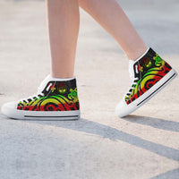 Marshall Islands High Top Shoes - Reggae Tentacle Turtle Crest - Polynesian Pride