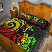 Chuuk Quilt Bed Set - Reggae Tentacle Turtle - Polynesian Pride