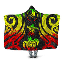 Yap Hooded Blanket - Reggae Tentacle Turtle Hooded Blanket Reggae - Polynesian Pride