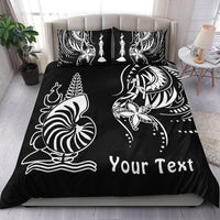 (Custom Personalised) New Caledonia Bedding Set Emblem Nautilus Shell Version Black LT13 Black - Polynesian Pride