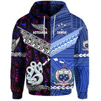 Custom Samoa and New Zealand Hoodie Together Purple LT8 Purple - Polynesian Pride