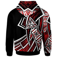 Hawaii Hoodie Tribal Flower Special Pattern Red Color - Polynesian Pride
