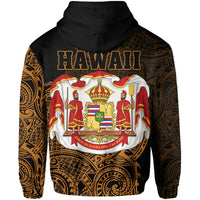 Hawaii Polynesian Warrior Mask Royal Coat Arms Hoodie - Polynesian Pride