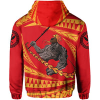Polynesian Kakau Kanaka Warrior Hawaii Zip Hoodie - Polynesian Pride