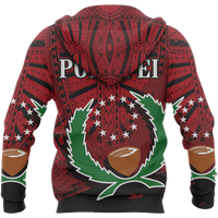 Pohnpei Special Hoodie Pohnpei Flag Polynesian Tattoo Red Version A02 - Polynesian Pride