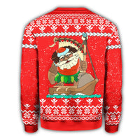 Hawaiian Santa Claus Mele Kalikimaka Christmas Sweatshirt - Red - Farah Style - AH - Polynesian Pride