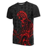 Polynesian Kakau Helmet Weapon Red Kanaka Warrior T Shirt - Polynesian Pride