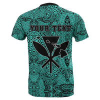 Custom Hawaii Royal King Tatau Turquoise Polynesian T Shirt - Polynesian Pride
