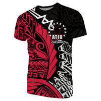 Custom Cook Islands T Shirt Atiu Polynesian Style LT6 Red - Polynesian Pride