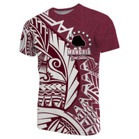 Custom Cook Islands T Shirt Mangaia Polynesian Style LT6 Maroon - Polynesian Pride