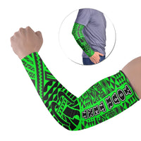 Tahiti Custom Personalised Arm Sleeve - Polynesian Style (Set of Two) Set of 2 Green - Polynesian Pride