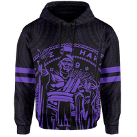 Polynesian King Kanaka Map Seal of Hawaii Hoodie Purple - Polynesian Pride