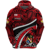 Hoodie Tonga Polynesian Shark Tattoo Unisex Red - Polynesian Pride