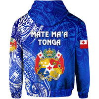 Tonga Coat of Arms Zip Hoodie Simple Vibes Blue LT8 - Polynesian Pride