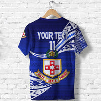 Custom Kolisi Tonga T Shirt Mate Maa Tonga Unique Version Blue, Custom Text and Number - Polynesian Pride
