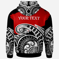 Tonga Custom Zip Hoodie Ethnic Style With Round Black White Pattern - Polynesian Pride