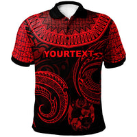 Tonga Custom Polo Shirt Unique Serrated Texture Red Unisex Red - Polynesian Pride