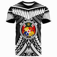 Tonga T Shirt Tooth Shaped Necklace Texture White Unisex White - Polynesian Pride