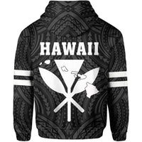Polynesian King Kanaka Map Seal of Hawaii Zip Hoodie White - Polynesian Pride