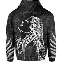 Polynesian Tropic Hula Girl Hibiscus Hawaii Hoodie White - Polynesian Pride