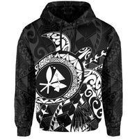 Kanaka Map Hoodie (White) Turtle Style - Polynesian Pride
