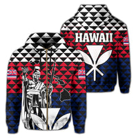 Hawaii King Kakau Hoodie (Zip up) Unisex White - Polynesian Pride