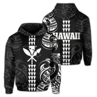 Kanaka Map Polynesian Kakau Hoodie White Unisex White - Polynesian Pride
